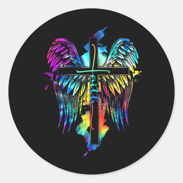 Adesivo Faith Jesus Wings Cristo cruza imagem religiosa (Frente)
