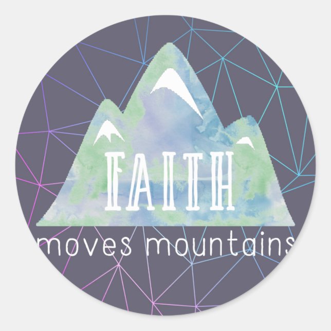 Adesivo Faith Move as montanhas ângulos roxos (Frente)