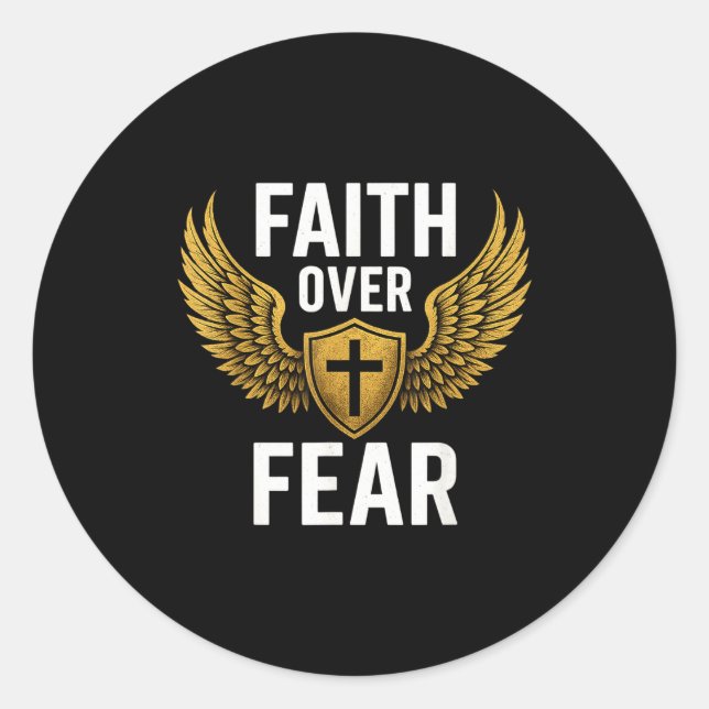 Adesivo Faith Over Fear Gold  (Frente)