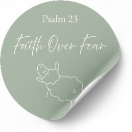 Adesivo Faith Over Fear Psalm 23 Christian Sticker