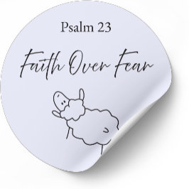 Adesivo Faith Over Fear Psalm 23 Christian Sticker 