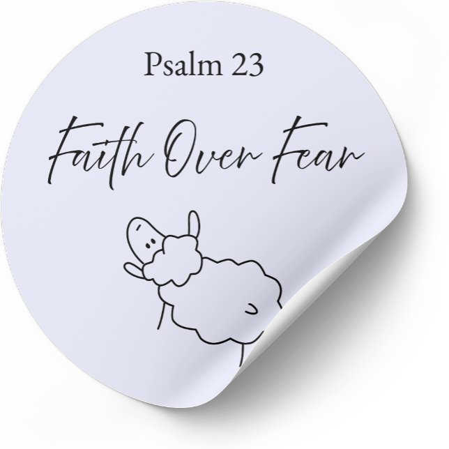 Adesivo Faith Over Fear Psalm 23 Christian Sticker  (Criador carregado)