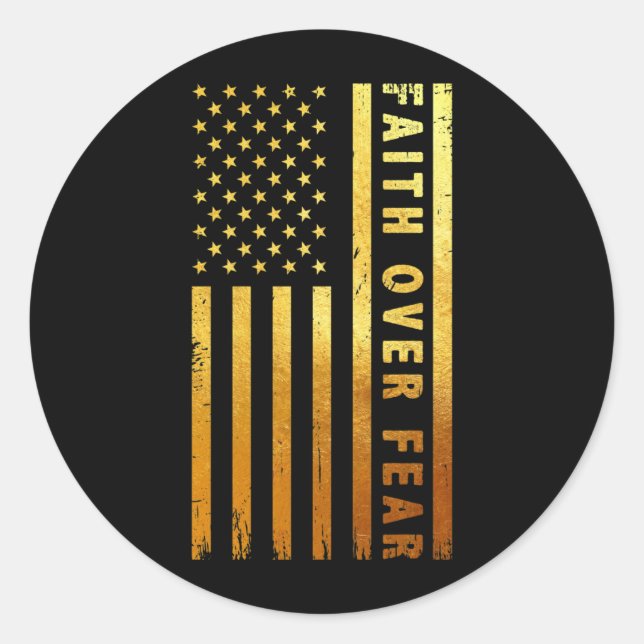 Adesivo Faith Over Fears Cool Christian Cross American (Frente)