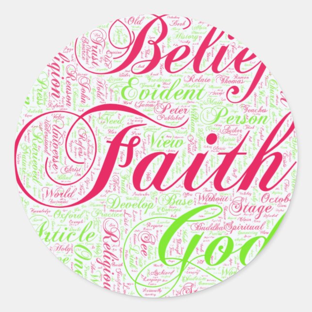 Adesivo Faith Word Art Red and Green (Frente)