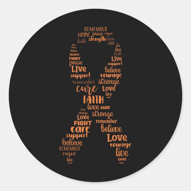 Adesivo Faixa cancer de rim Laranja (Frente)