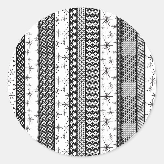 Adesivo Faixa de Padrão Retroativo Preta e Branca 1 (Frente)