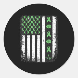 Adesivo faixa verde da bandeira americana conscientização 