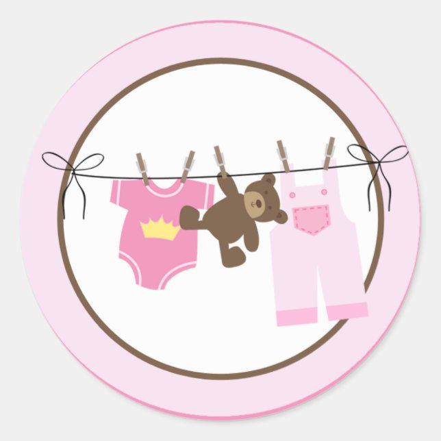 Adesivo Faixas de Envelope Bebê (Rosa) (Frente)