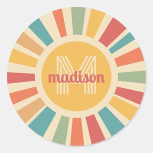 Adesivo Faixas Retroativas de Monograma e Nome Personaliza