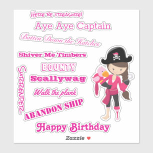 Adesivo Fala como um Capitão Pirata de Menina