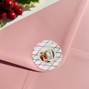 Adesivo Falala Pastel Checkered Pattern Foto de Natal