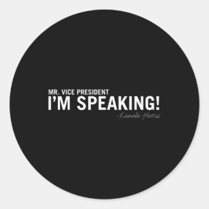 Adesivo Falando com Kamala Harris Vice-presidente