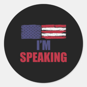 Adesivo Falando em Meia Bandeira Americana Kamala Harris D