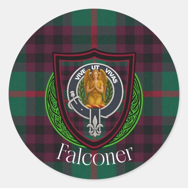 Adesivo Falconer Scottish Clan Tartan & Crest (Frente)