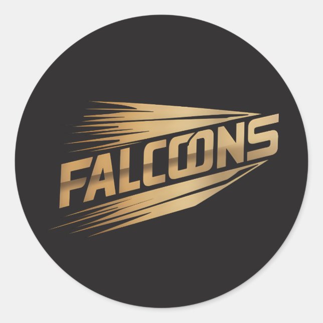 Adesivo Falcons Golden Speed Typography Design (Frente)