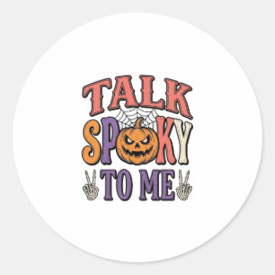 Adesivo Fale Assustador Comigo Camisa Vintage de Halloween