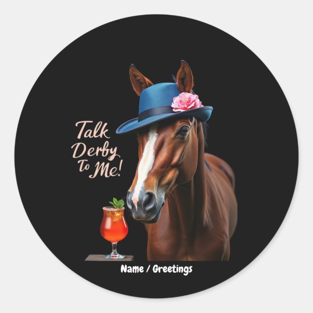 Adesivo Fale Com Derby Para Mim, Engraçada Citação De Cava (Frente)