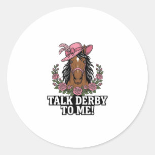 Adesivo Fale Derby Comigo Design Vintage Cavalo Rosa Derby