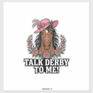 Adesivo Fale Derby Comigo Design Vintage Cavalo Rosa Derby