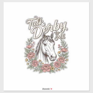 Adesivo Fale Derby Comigo Floral Cavalo Camisa Vintage_1
