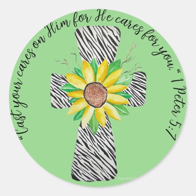 Adesivo Fale Jesus Zebra - Cruz Impressa (Frente)