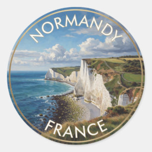 Adesivo Falésias Brancas da Normandia França Cena de Viage