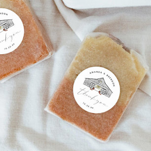 Adesivo Fall Barn Pumpkins Obrigado Casamento