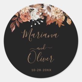 Adesivo Fall Floral Black Envelope Seals