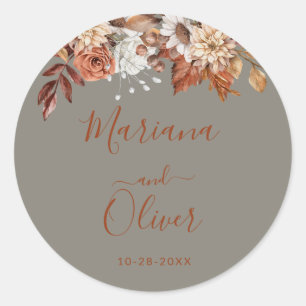 Adesivo Fall Floral Cinza Envelope Selos