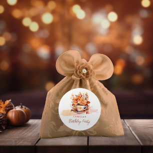 Adesivo Fall Floral Cottage Core Teacup Birthday Tea Party