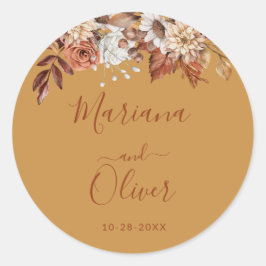 Adesivo Fall Floral Dourado Envelope Seals