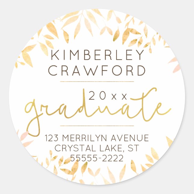 Adesivo Fall Foles e Dourado Script Formando Retorno Ender (Frente)