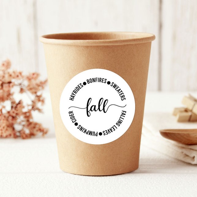 Adesivo Fall Hayrides Bonfire Cider Ação de Graças (Criador carregado)