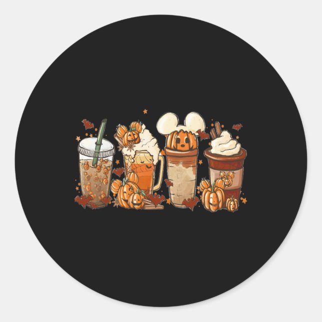 Adesivo Fall Ice Coffee Diversão Spooky Season Halloween P (Frente)