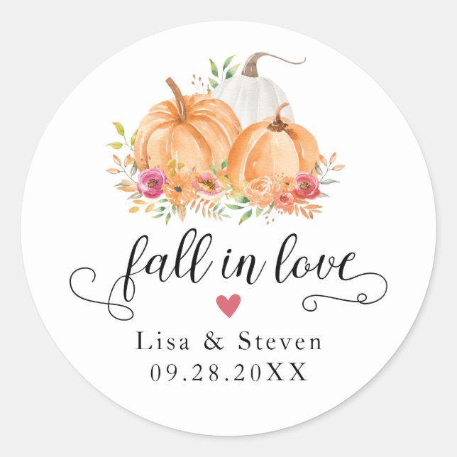 Adesivo Fall In Love Pumpkins Casamento Stickers (Frente)