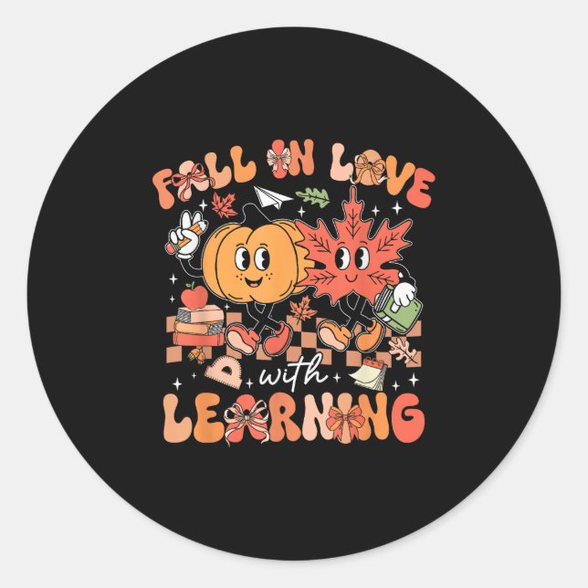 Adesivo Fall In Love With Learning Autumn Fall Pumpkins An (Frente)