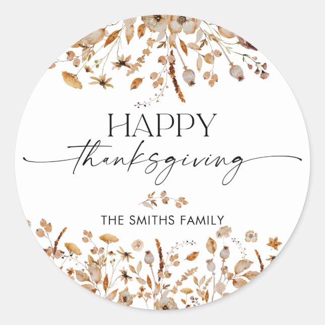 Adesivo Fall Leaves Thanksgiving Dinner Sticker (Frente)