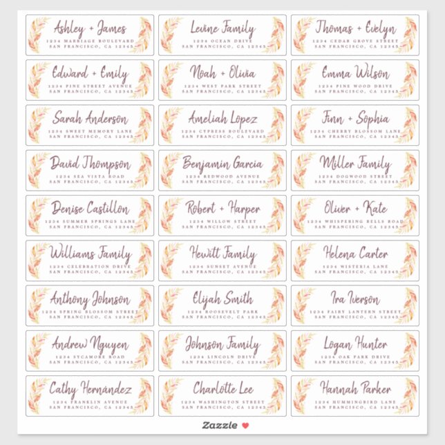 Adesivo Fall Love Autumn Foliage Guest Address Labels (Folha)