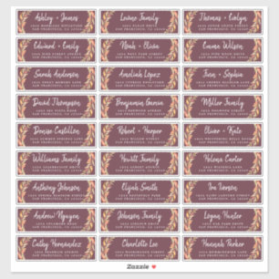 Adesivo Fall Love Autumn Foliage Guest Address Labels