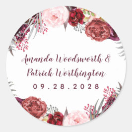 Adesivo Fall Marsala Blush Pink Peony Autumn Favor do Casa