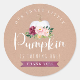 Adesivo Fall Pumpkin Birthday Favor Sticker Idade Personal