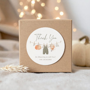 Adesivo Fall Pumpkin Boy Chá de fraldas de roupas de bebê