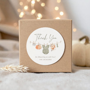 Adesivo Fall Pumpkin Girl Baby Closed Chá de fraldas