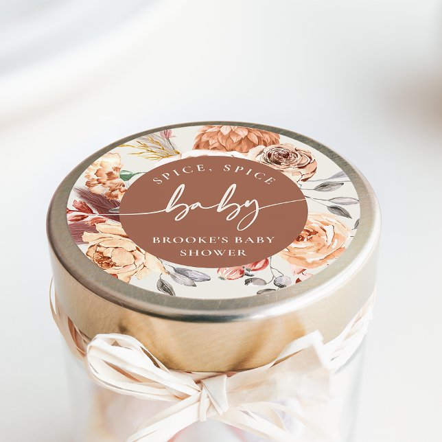 Adesivo Fall Pumpkin "Spice Spice Baby" Baby Shower (Criador carregado)