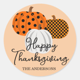 Adesivo Fall Pumpkins Personalizado Feliz Ação de Graças