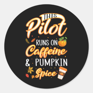 Adesivo Fall Season Pilot Caffeine Pumpkin Spice Latt Cof