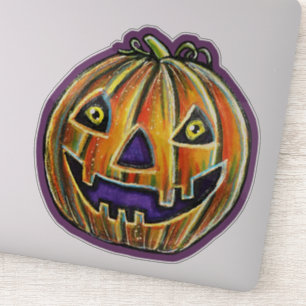 Adesivo Falln Grinning Pumpkin Vintage Halloweenes