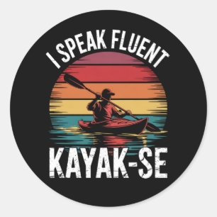 Adesivo Falo Fluent Kayak-Ese Kayaker Kayaking Vintage