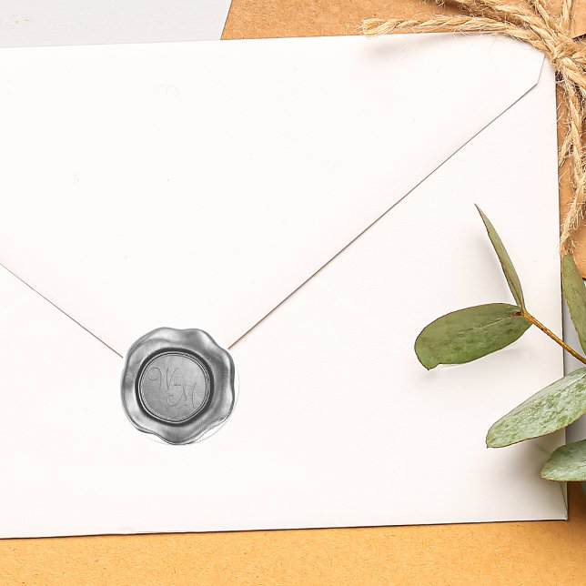 Adesivo Falso Monograma de Cera Inicial Prata (Criador carregado)