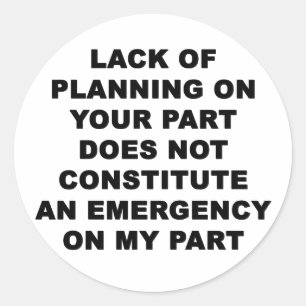 Adesivo Falta do planeamento